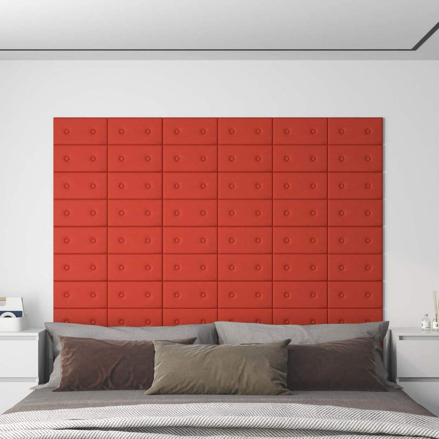 Wandhoofdbord 12 pcs Rood 30 x 15 cm Nep Leer