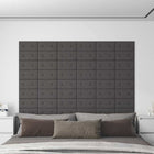 Wall Headboard 12 pcs Grey 30 x 15 cm Faux Leather