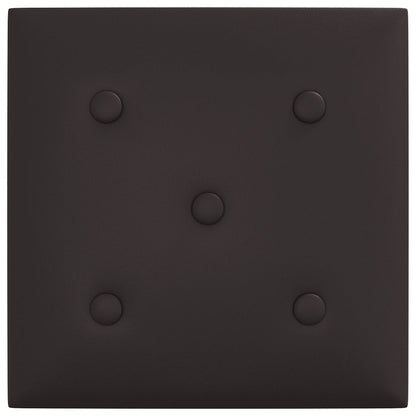 Wandhoofdbord 12 pcs Zwart 30 x 30 cm Nep Leer
