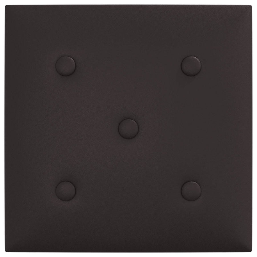 Wandhoofdbord 12 pcs Zwart 30 x 30 cm Nep Leer