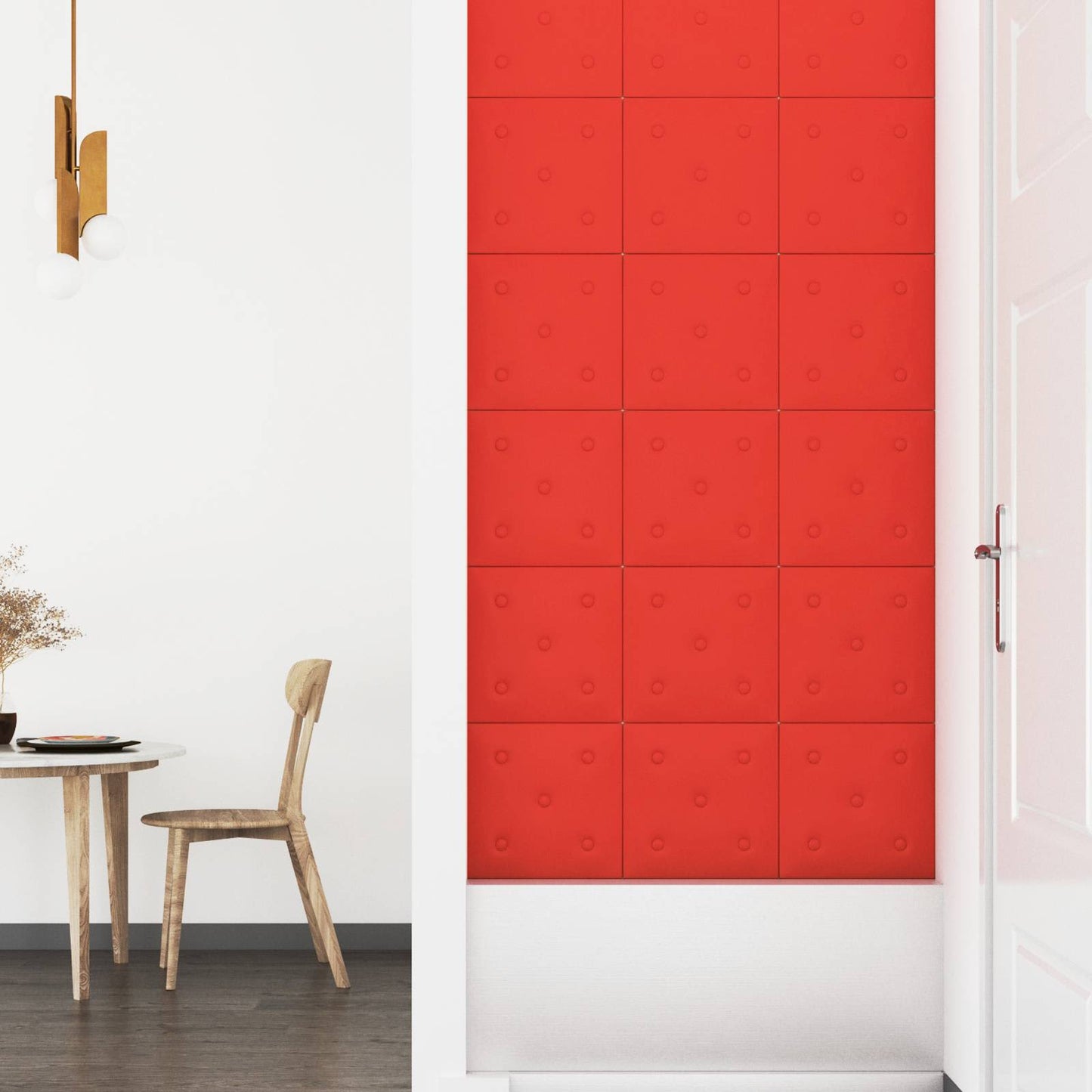 Wandhoofdbord 12 pcs Rood 30 x 30 cm Nep Leer