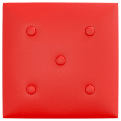 Wandhoofdbord 12 pcs Rood 30 x 30 cm Nep Leer