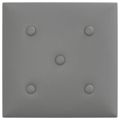 Wandhoofdbord 12 pcs Grijs 30 x 30 cm Nep Leer