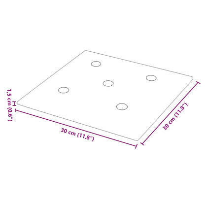 Wandhoofdbord 12 pcs Wijnrood 30 x 30 cm Nep Leer