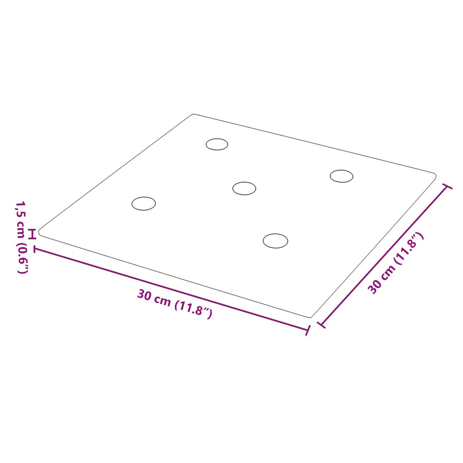 Wandhoofdbord 12 pcs Wijnrood 30 x 30 cm Nep Leer