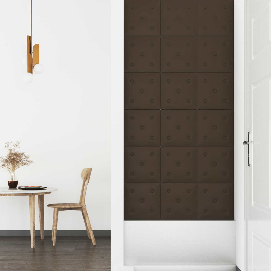 Wandhoofdbord 12 pcs Bruin 30 x 30 cm Nep Leer