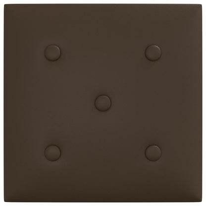 Wandhoofdbord 12 pcs Bruin 30 x 30 cm Nep Leer
