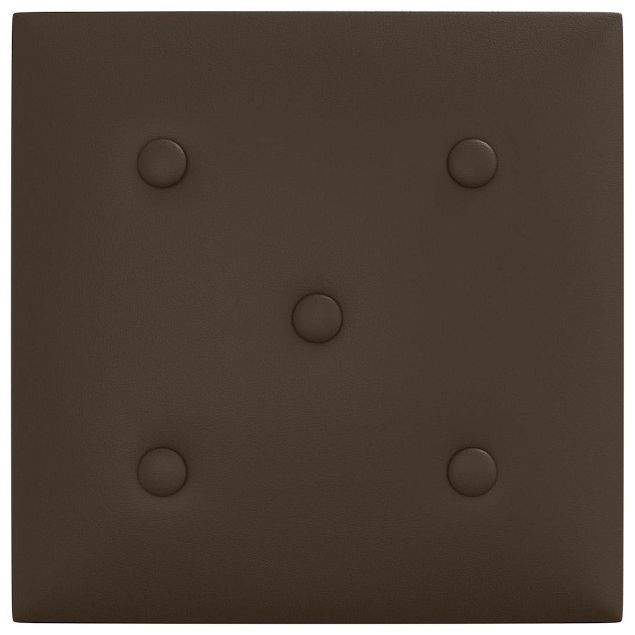 Wandhoofdbord 12 pcs Bruin 30 x 30 cm Nep Leer