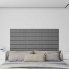 Hoofdbord 60x15 cm grijs nep leer 12 stuks