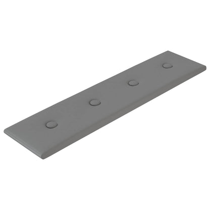 Wandhoofdbord 12 pcs Grijs 60 x 15 cm Nep Leer