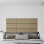 Wall Headboard 12 pcs Cappuccino 60 x 15 cm Faux Leather