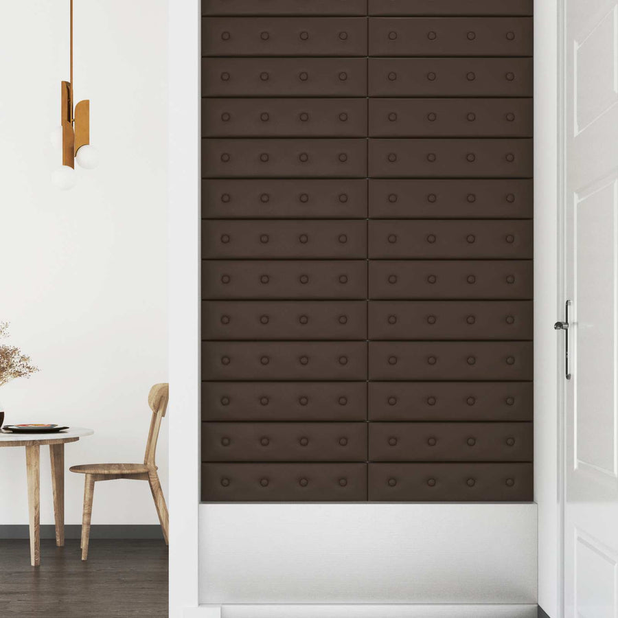 Wandhoofdbord 12 pcs Bruin 60 x 15 cm Nep Leer