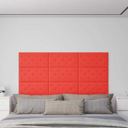 Wandhoofdbord 12 pcs Rood 60 x 30 cm Nep Leer