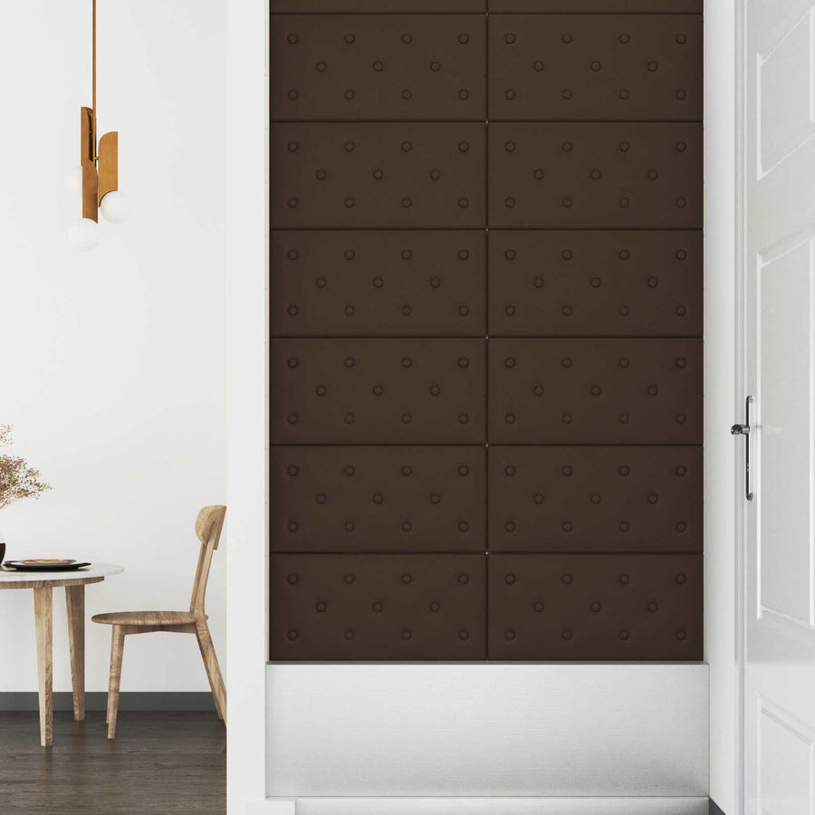 Wandhoofdbord 12 pcs Bruin 60 x 30 cm Nep Leer