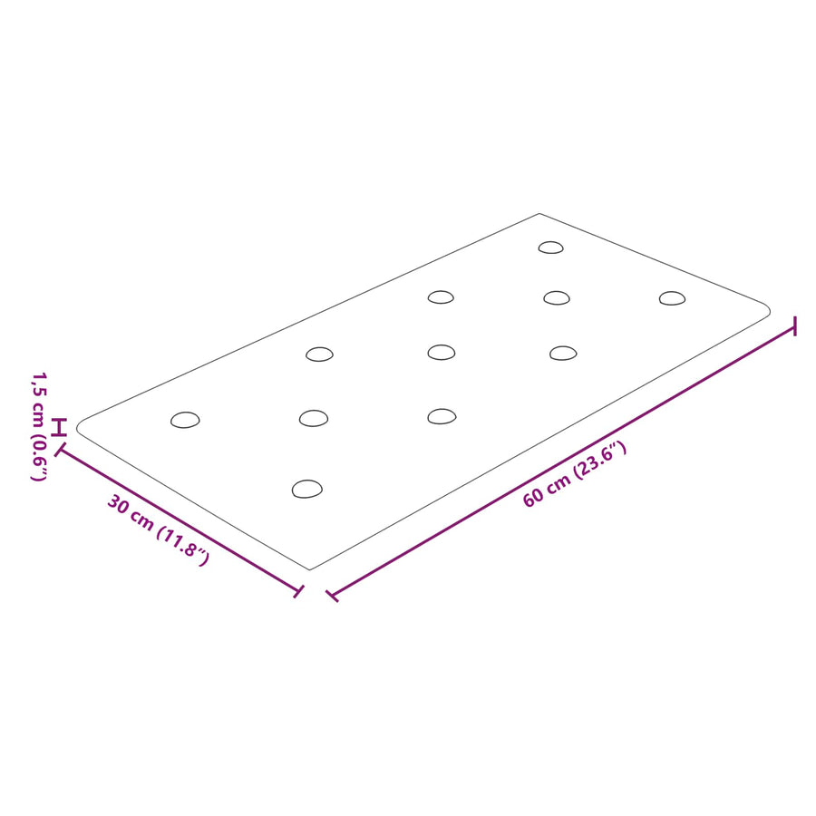 Wandhoofdbord 12 pcs Bruin 60 x 30 cm Nep Leer