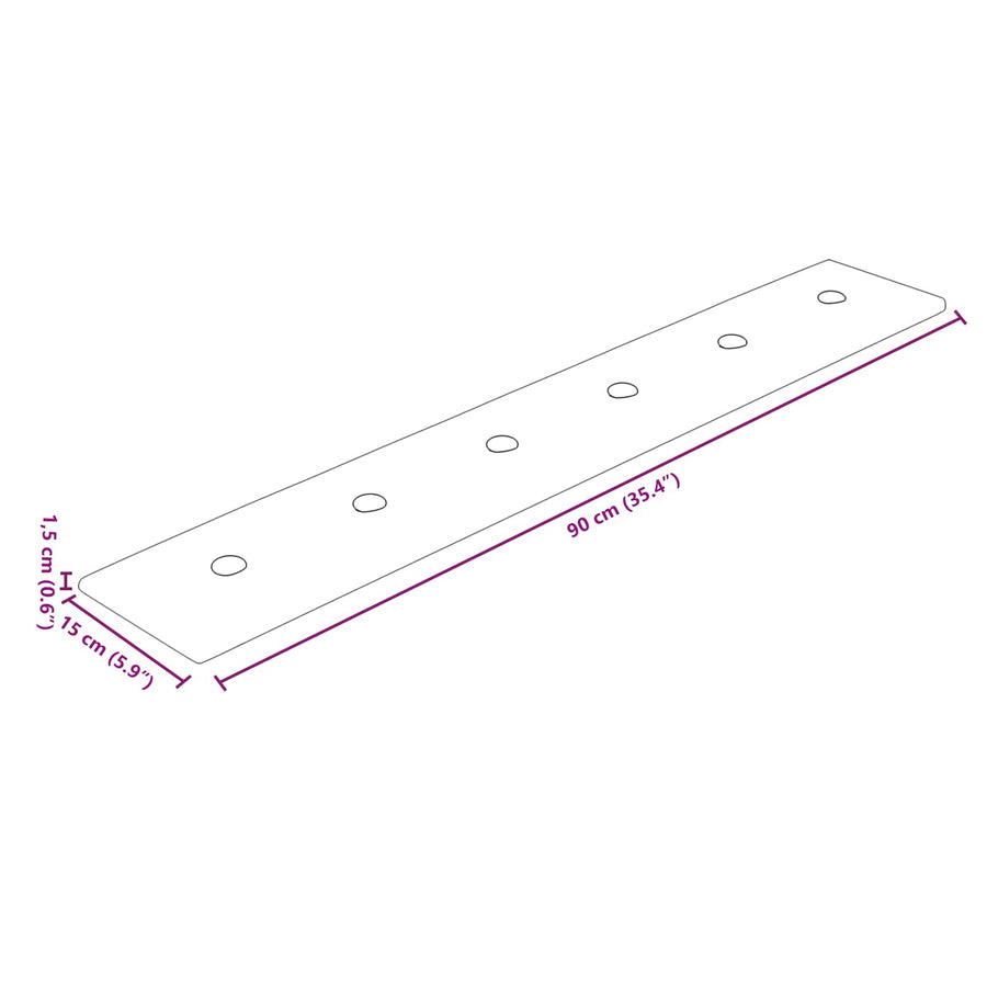 Wandhoofdbord 12 pcs Crème 90 x 15 cm Nep Leer