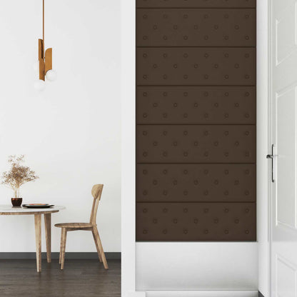 Wandhoofdbord 12 pcs Bruin 90 x 30 cm Nep Leer