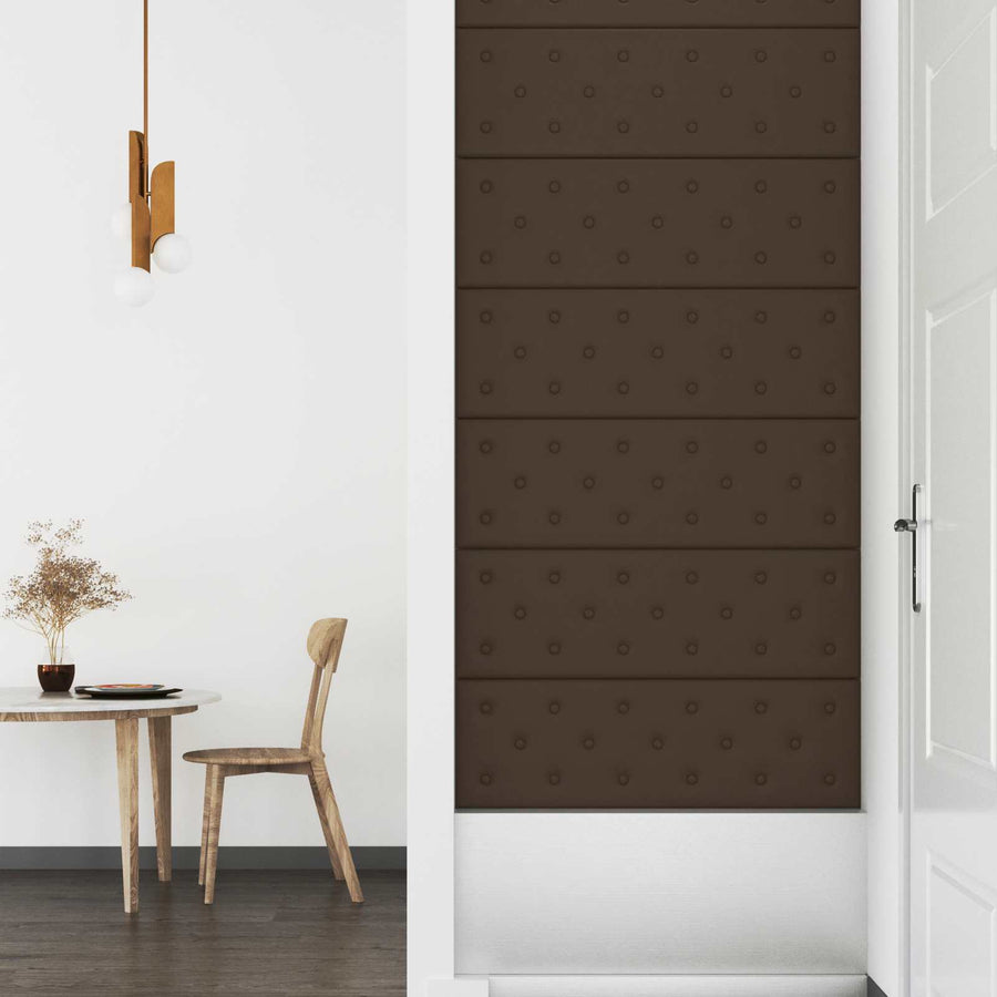 Wandhoofdbord 12 pcs Bruin 90 x 30 cm Nep Leer