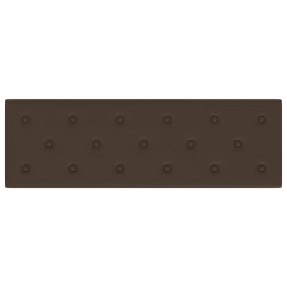 Wandhoofdbord 12 pcs Bruin 90 x 30 cm Nep Leer
