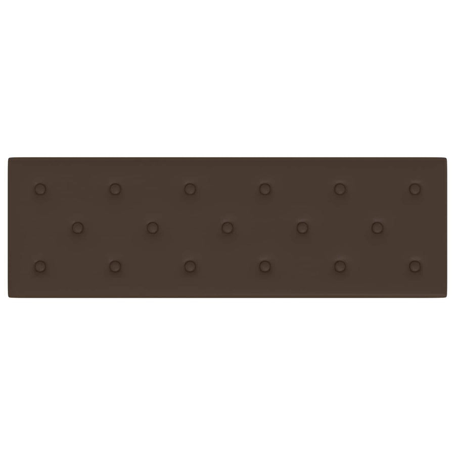 Wandhoofdbord 12 pcs Bruin 90 x 30 cm Nep Leer