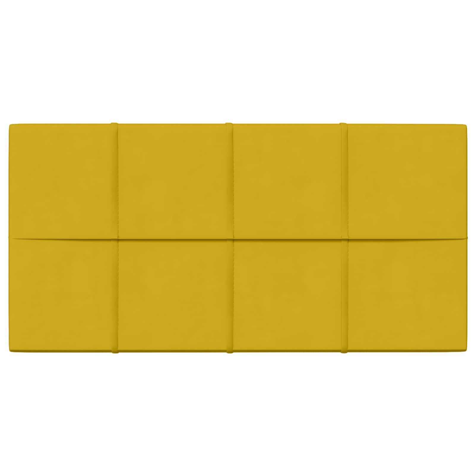 Wandhoofdbord 12 pcs Geel 60 x 30 cm Fluweel