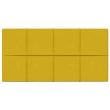 Wandhoofdbord 12 pcs Geel 60 x 30 cm Fluweel