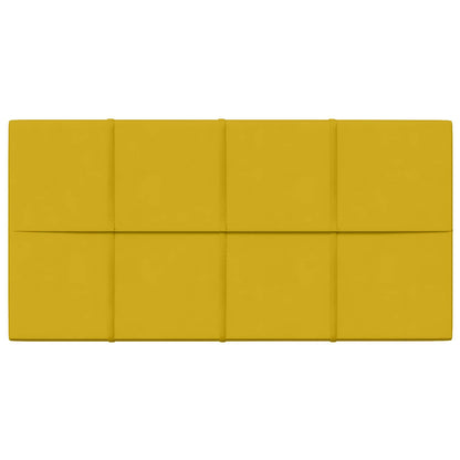 Wandhoofdbord 12 pcs Geel 60 x 30 cm Fluweel