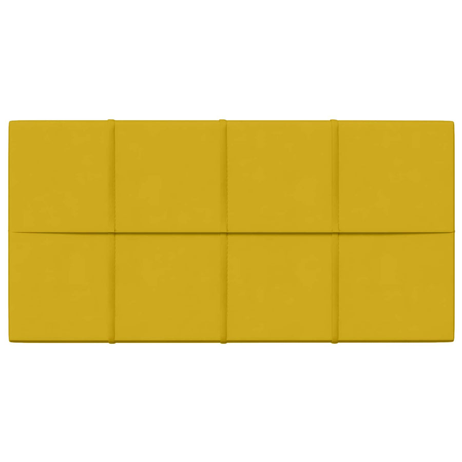 Wandhoofdbord 12 pcs Geel 60 x 30 cm Fluweel