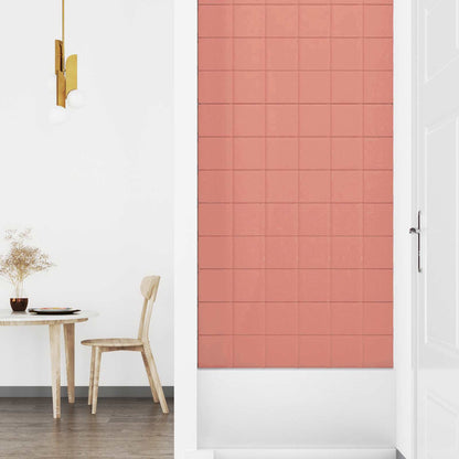 Wandhoofdbord 12 pcs Roze 90 x 15 cm Fluweel