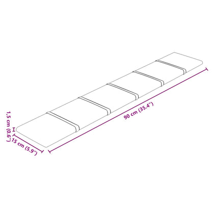 Wandhoofdbord 12 pcs Roze 90 x 15 cm Fluweel