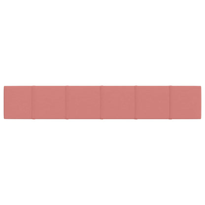 Wandhoofdbord 12 pcs Roze 90 x 15 cm Fluweel