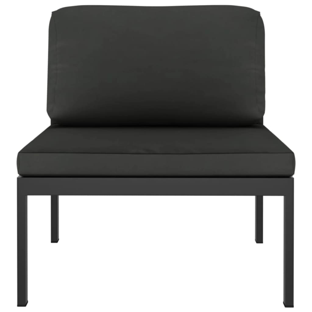 5-Delige Loungeset Met Kussens Aluminium Antracietkleurig 2x midden + 2x hoek + Tafel