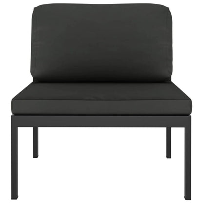 5-Delige Loungeset Met Kussens Aluminium Antracietkleurig 2x midden + 2x hoek + Tafel