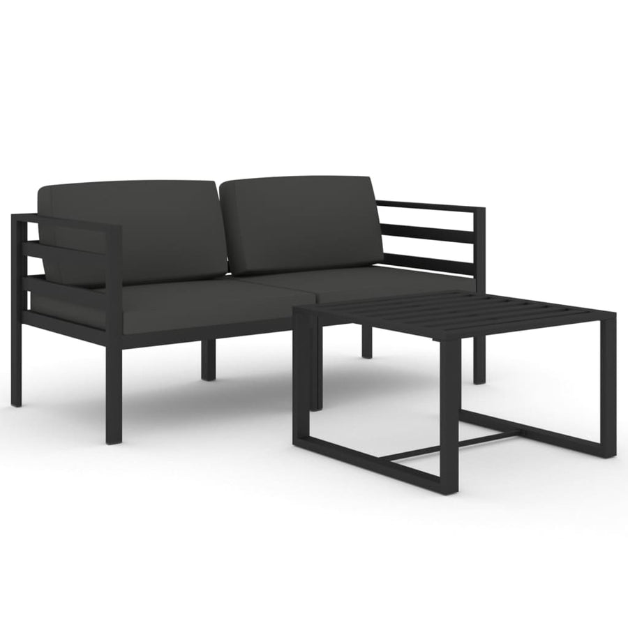 3-Delige Loungeset Met Kussens Aluminium Antracietkleurig 2x hoek + Tafel