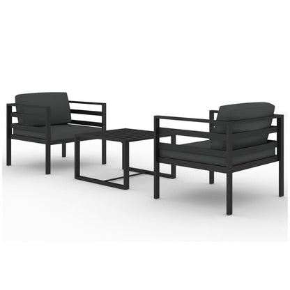 3-Delige Loungeset Met Kussens Aluminium Antracietkleurig 1