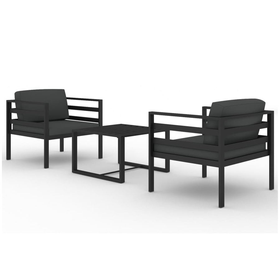 3-Delige Loungeset Met Kussens Aluminium Antracietkleurig 1