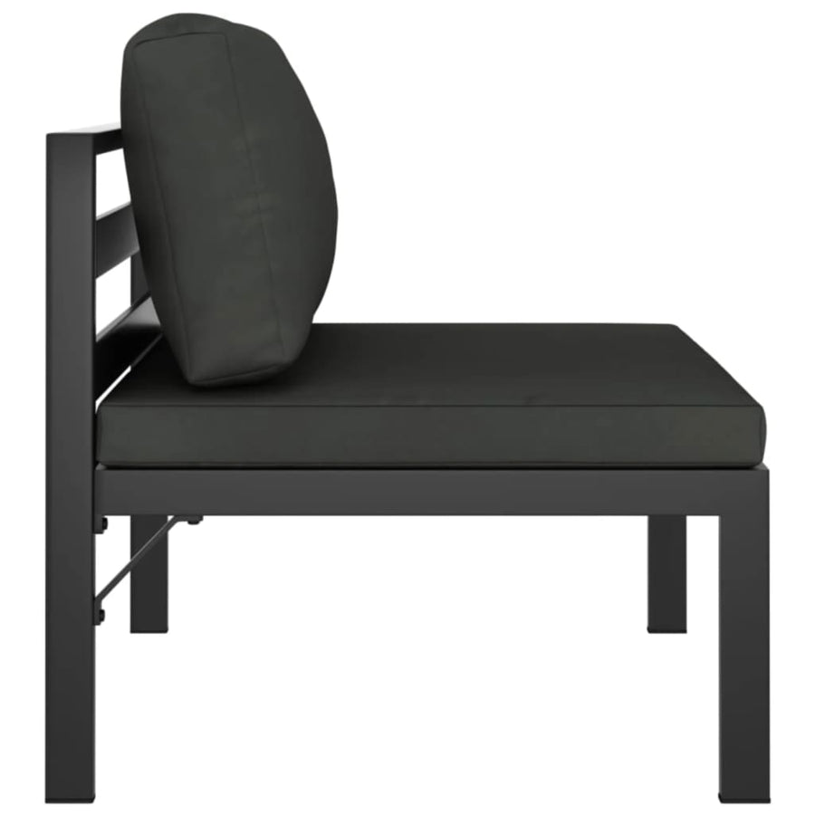 Tuinbank 2-Zits Met Kussens Aluminium Antracietkleurig Middenbank (2 st)