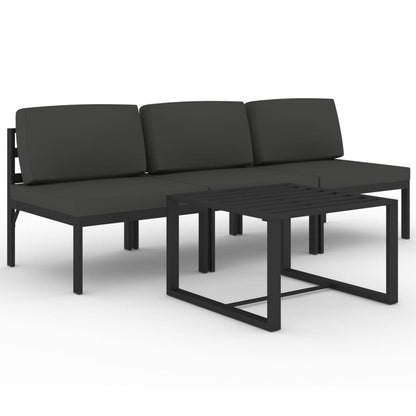 4-Delige Loungeset Met Kussens Aluminium Antracietkleurig 1