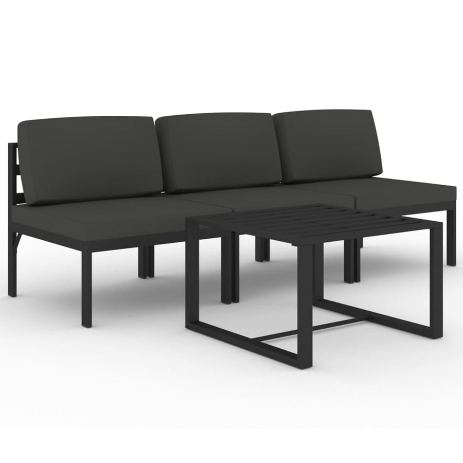 4-Delige Loungeset Met Kussens Aluminium Antracietkleurig 1