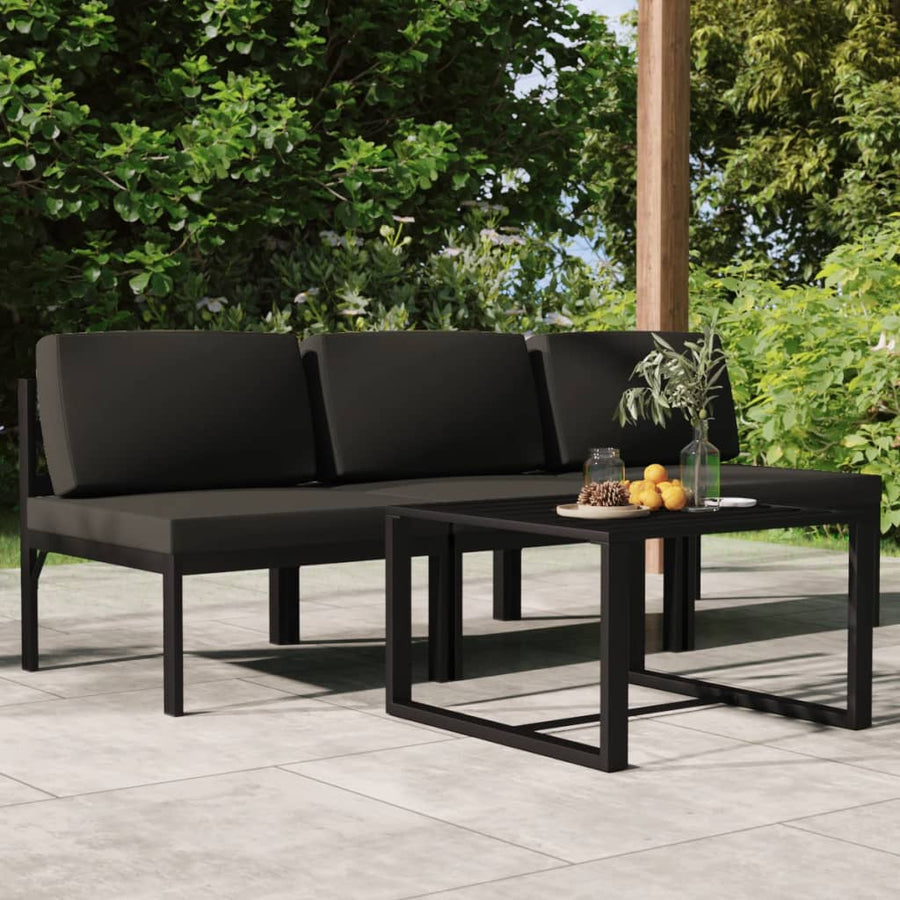 4-Delige Loungeset Met Kussens Aluminium Antracietkleurig 1