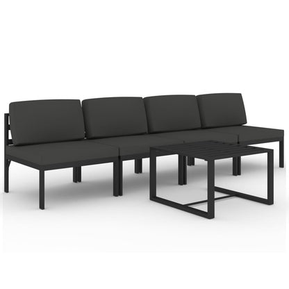 5-Delige Loungeset Met Kussens Aluminium Antracietkleurig 1