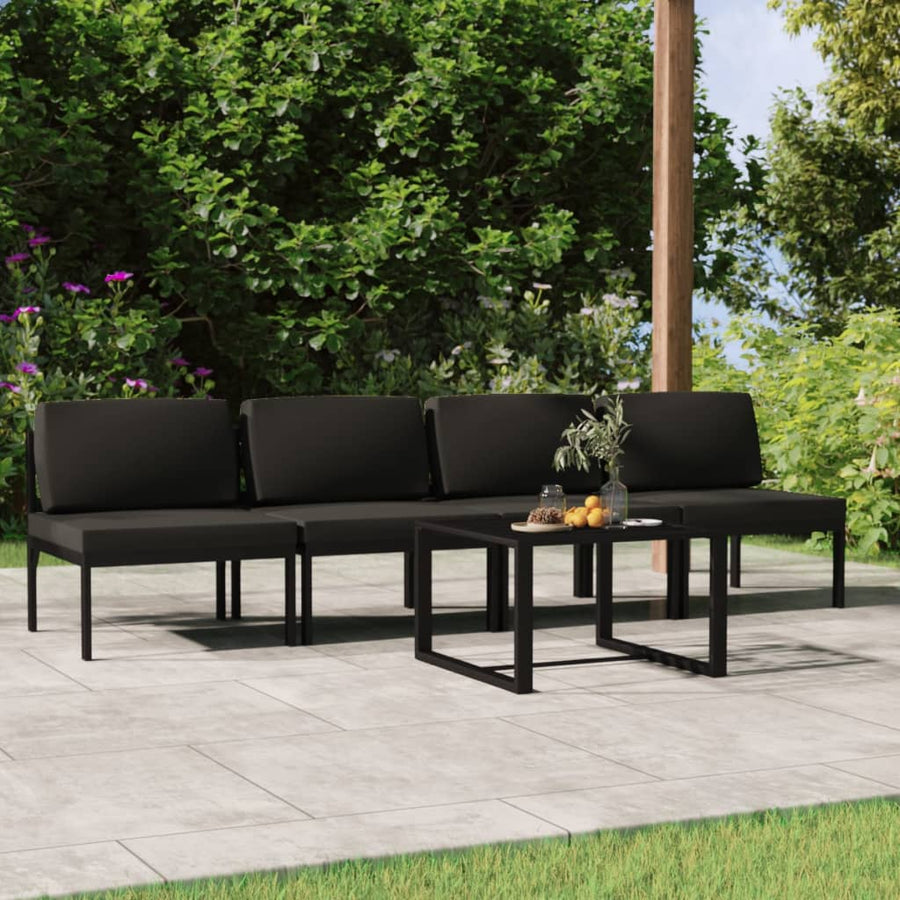 5-Delige Loungeset Met Kussens Aluminium Antracietkleurig 1