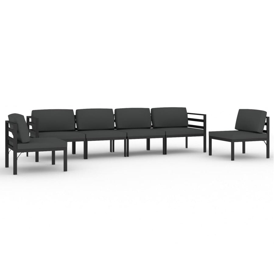 6-Delige Loungeset Met Kussens Aluminium Antracietkleurig 1