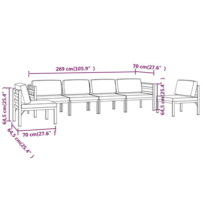 6-Delige Loungeset Met Kussens Aluminium Antracietkleurig 1