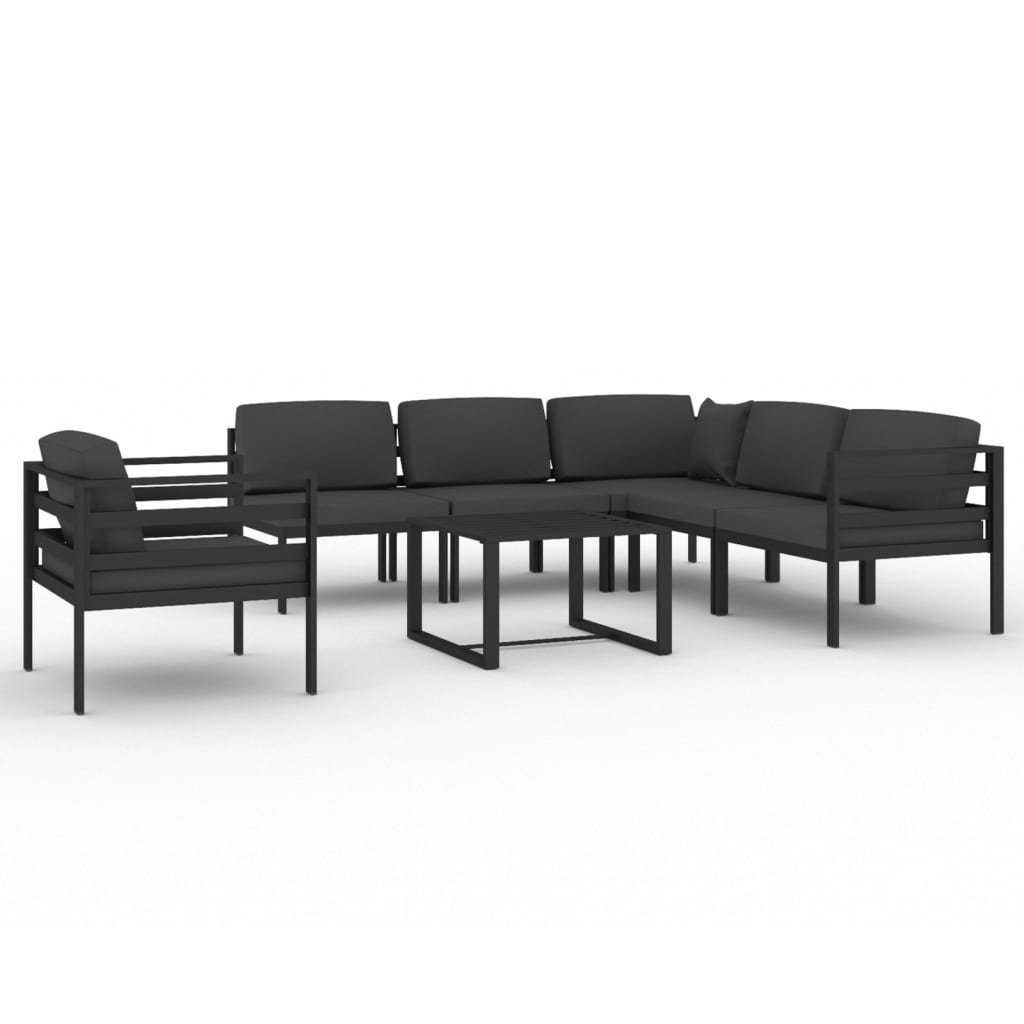 7-Delige Loungeset Met Kussens Aluminium Antracietkleurig 1