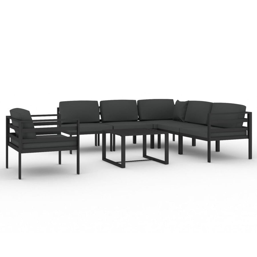 7-Delige Loungeset Met Kussens Aluminium Antracietkleurig 1