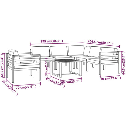 7-Delige Loungeset Met Kussens Aluminium Antracietkleurig 1