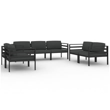 7-Delige Loungeset Met Kussens Aluminium Antracietkleurig 6x hoek + midden