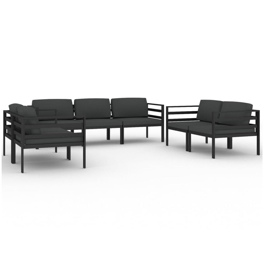 7-Delige Loungeset Met Kussens Aluminium Antracietkleurig 6x hoek + midden