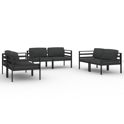 6-Delige Loungeset Met Kussens Aluminium Antracietkleurig 6x hoek